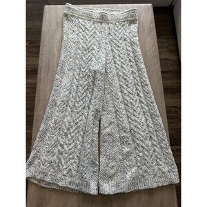 Anthropologie Chunky Knit Wide Leg Pants Beige Size Large